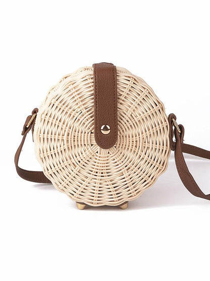 Handmade Round Straw Plaited Article Bohemia Bag