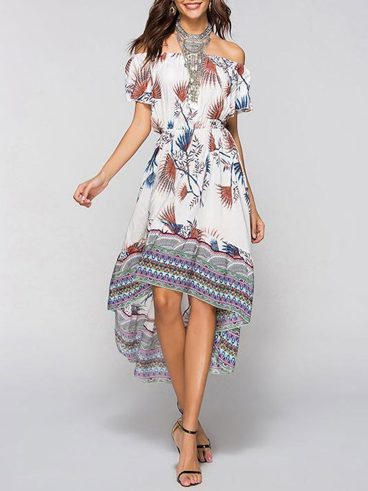 Off-the-shoulder Bohemia Midi Dress