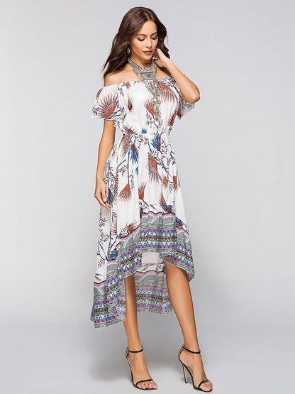 Off-the-shoulder Bohemia Midi Dress