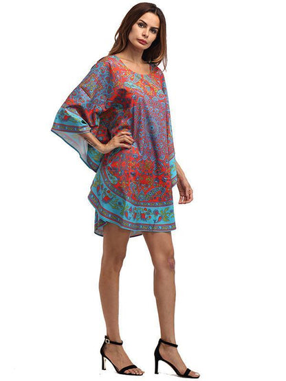 Floral Printed Loose Mini Dress
