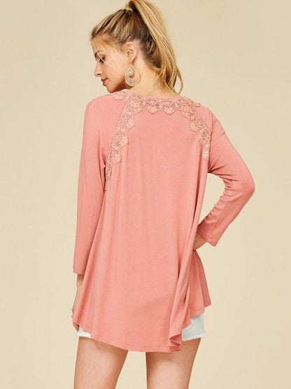 Hollow Lace-up Blouses&Shirts Top