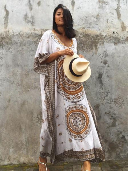 Floral Printed Loose Maxi Dress