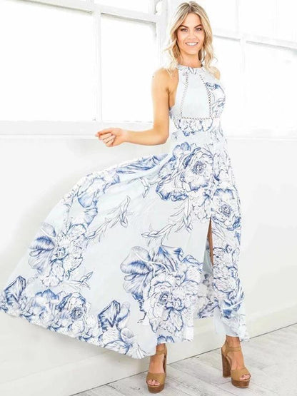 Halterneck Backless Split-side Bohemia Dress