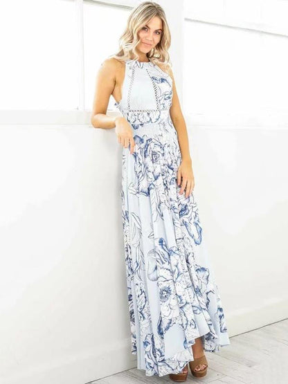 Halterneck Backless Split-side Bohemia Dress