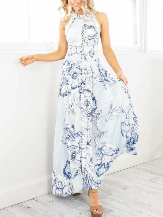 Halterneck Backless Split-side Bohemia Dress