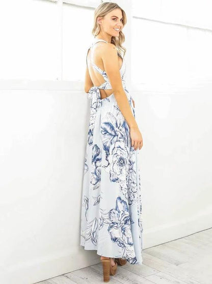 Halterneck Backless Split-side Bohemia Dress