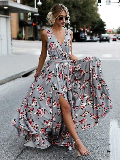 Bohemia Sleeveless Split-side Maxi Dress