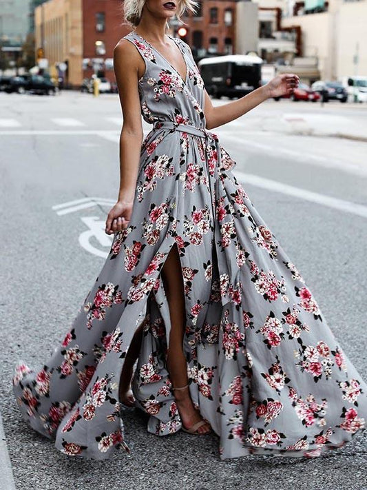 Bohemia Sleeveless Split-side Maxi Dress