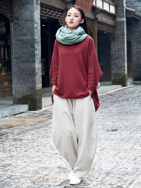 Original Long Loosen Cotton Tops