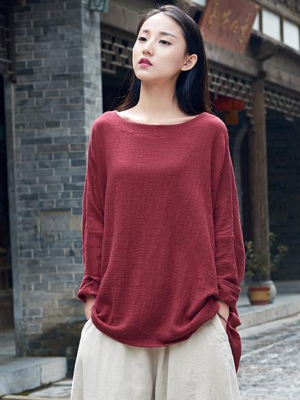 Original Long Loosen Cotton Tops