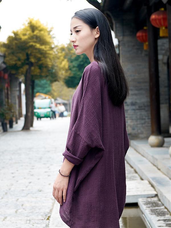 Original Long Loosen Cotton Tops