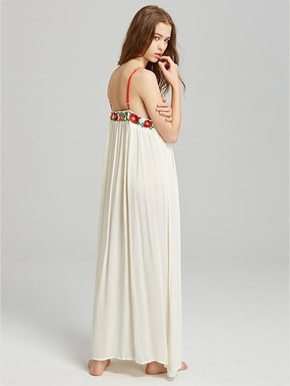 Bohemia Flower Spaghetti-neck Beach Long Dress