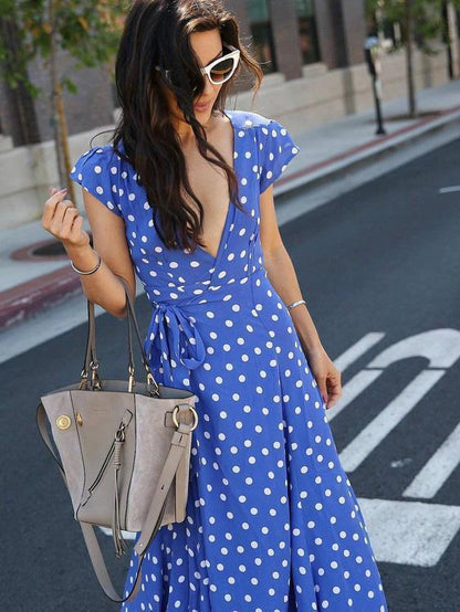 Pretty Bohemia Floral V Neck Maxi Dress
