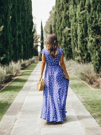 Pretty Bohemia Floral V Neck Maxi Dress
