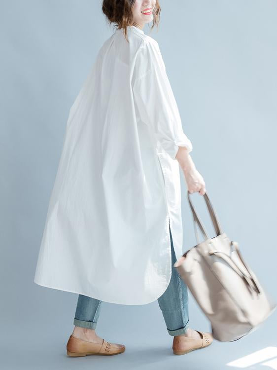 Original Creative Long Blouse Dress in White Color