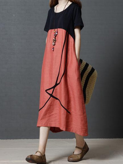 Original Vacation Long Dress in Orange or Coffee Color