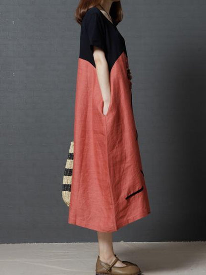 Original Vacation Long Dress in Orange or Coffee Color