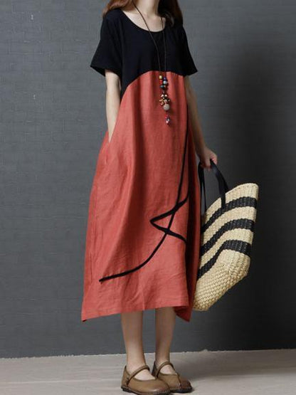 Original Vacation Long Dress in Orange or Coffee Color