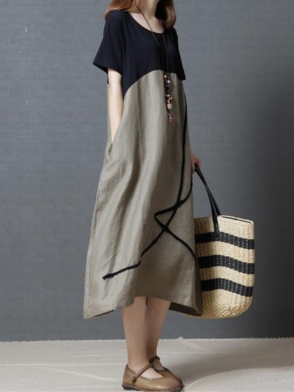 Original Vacation Long Dress in Orange or Coffee Color