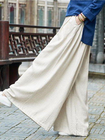 Casual Loosen Comfortable Yoga Pants in Cream Color