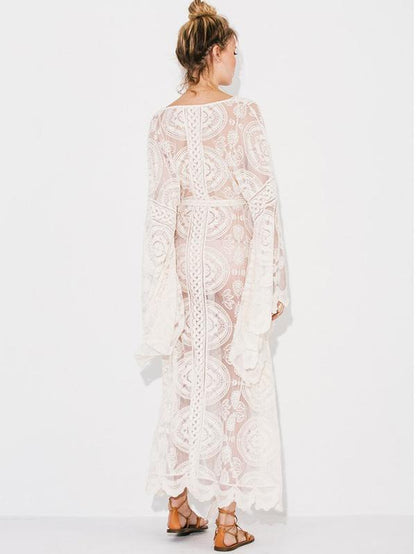 Bohemia Belted Lace Beach Cover-ups Swimwear