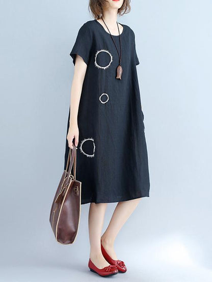 Irregularity Circle Cotton Shirt Dress