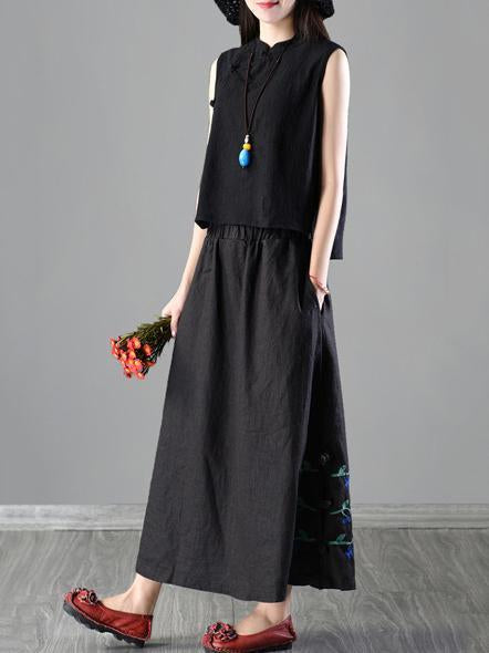 Loosen Casual Cotton Skirt with Floral Print, Four Color