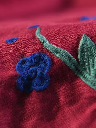 Loosen Casual Cotton Skirt with Floral Print, Four Color