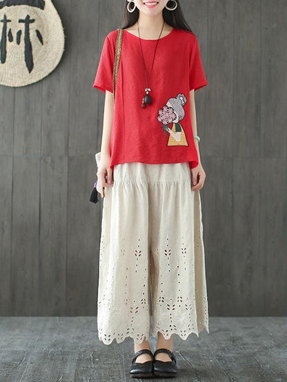 Loose Comfortable Hollow Out Pants
