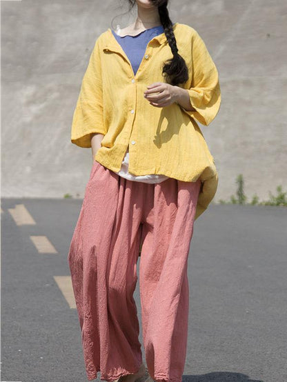 Loose Comfortable Deep Pink Pants