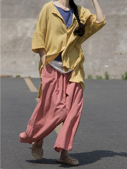 Loose Comfortable Deep Pink Pants