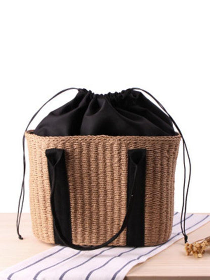 Original Handmade Book Bag in Brown and White Color
