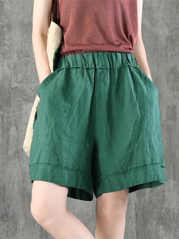 Pure Color Loose Comfortable Cotton Short