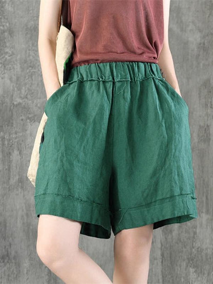 Pure Color Loose Comfortable Cotton Short