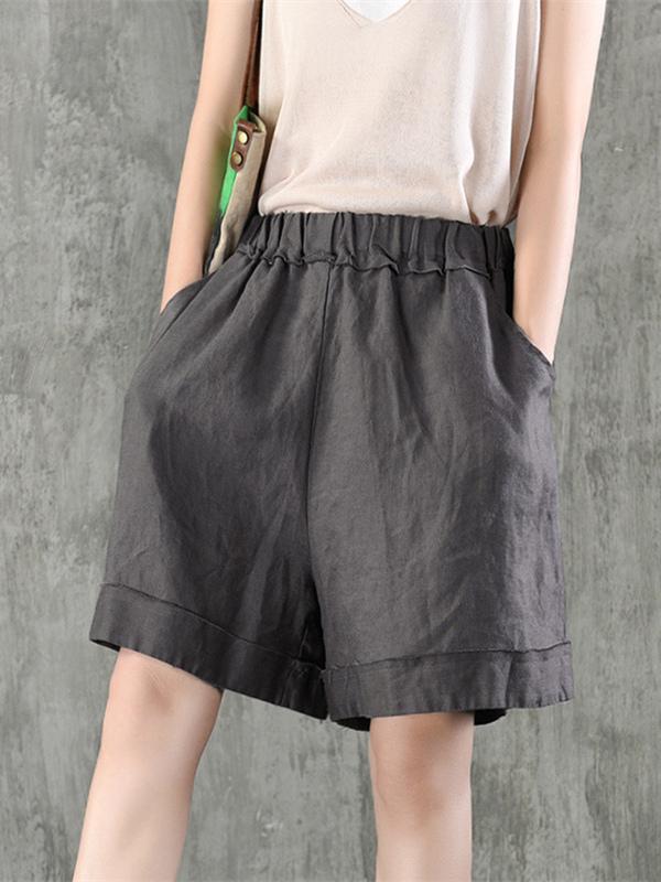 Pure Color Loose Comfortable Cotton Short