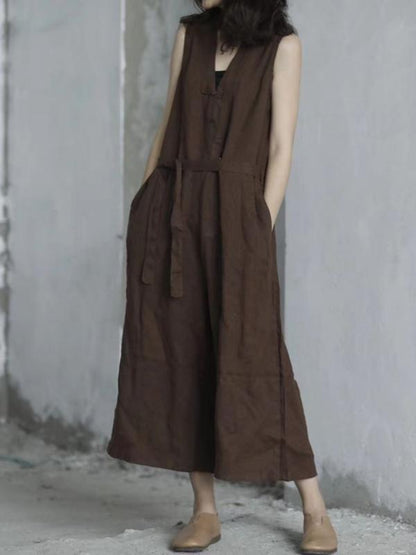 Original Cotton Jumpsuit Dress in Red or Black Color