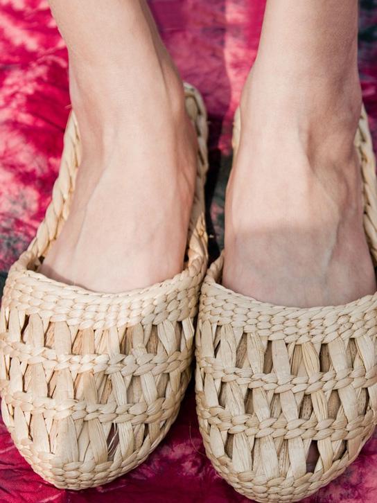 Pure natural manual Straw Slipper