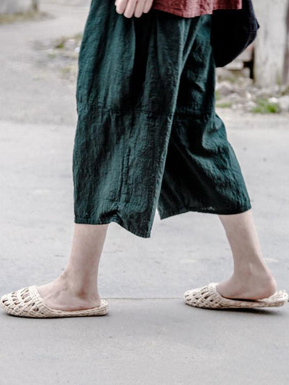 Pure natural manual Straw Slipper