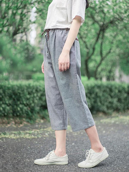 Comfortable Cropped Trousers Pants