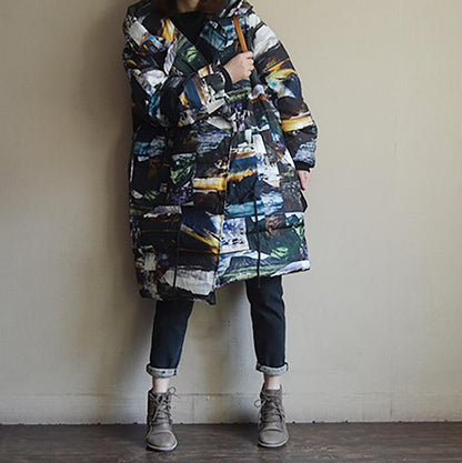 Hoodies Drawstring Casual Cartoon Print Coat