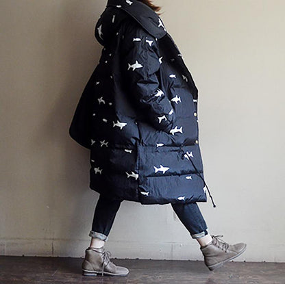 Hoodies Drawstring Casual Cartoon Print Coat