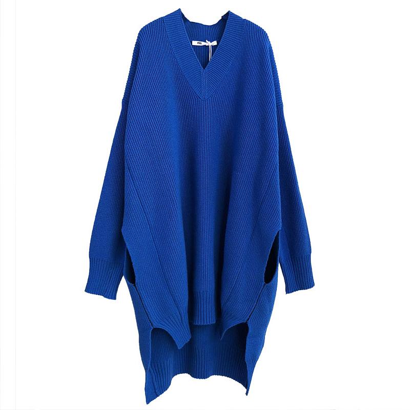 Split High-low Hem Winter Loose Sweater