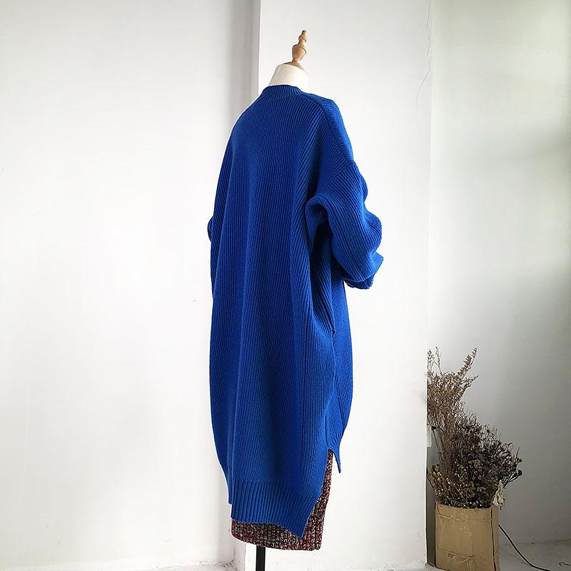 Split High-low Hem Winter Loose Sweater