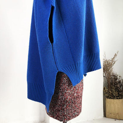 Split High-low Hem Winter Loose Sweater