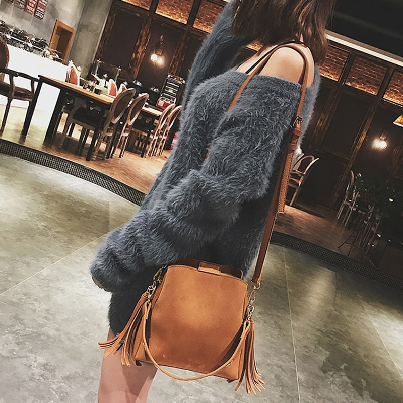 Fashion Scrub Women Bucket Bag
