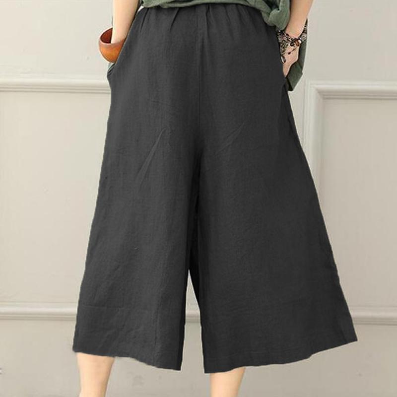 Women Cotton Linen Wide leg pants