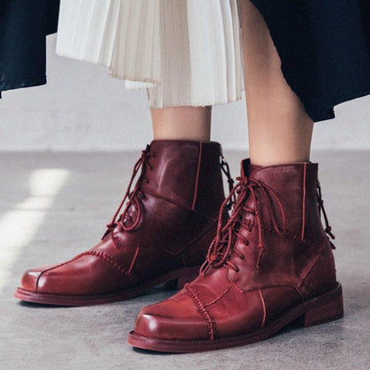 Zipper Genuine Leather Boots