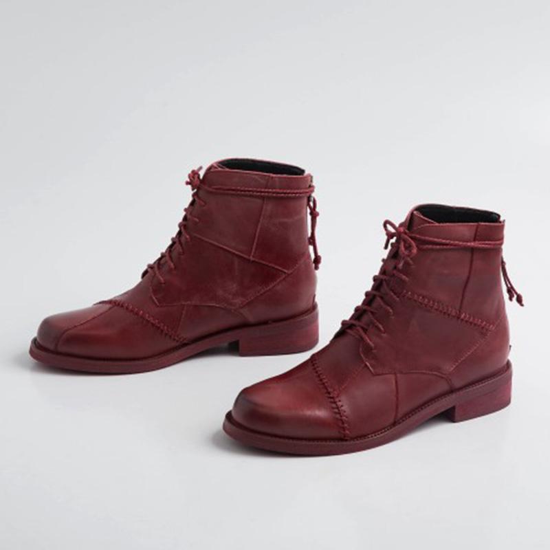 Zipper Genuine Leather Boots