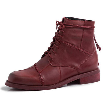 Zipper Genuine Leather Boots