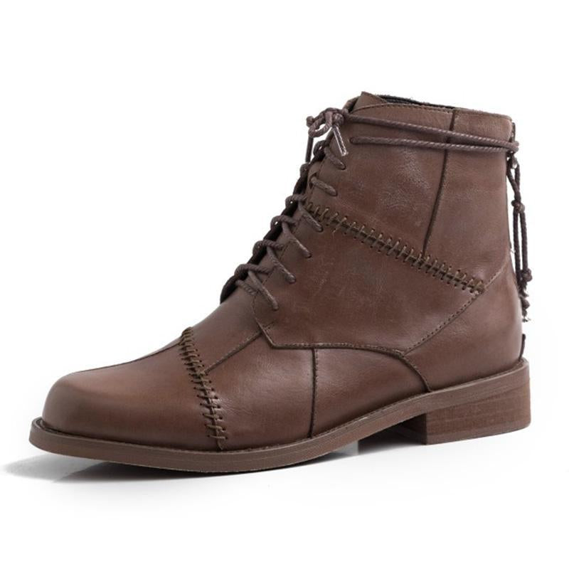 Zipper Genuine Leather Boots